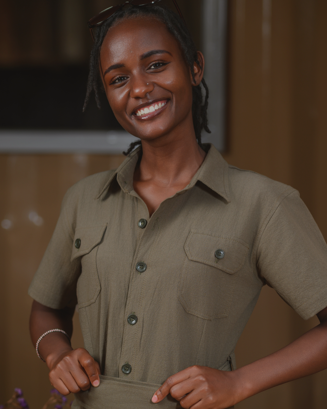 Safari themed short-sleeved dress